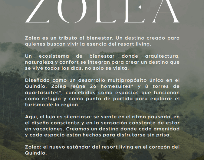 Zolea Golden Living – El nuevo estándar del resort living en el corazón del Eje Cafetero